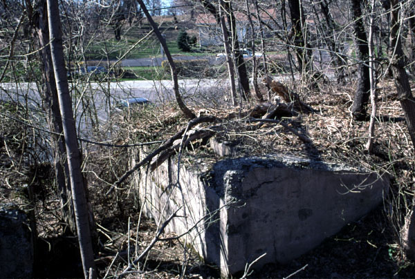 abandoned trolley bridge abutment