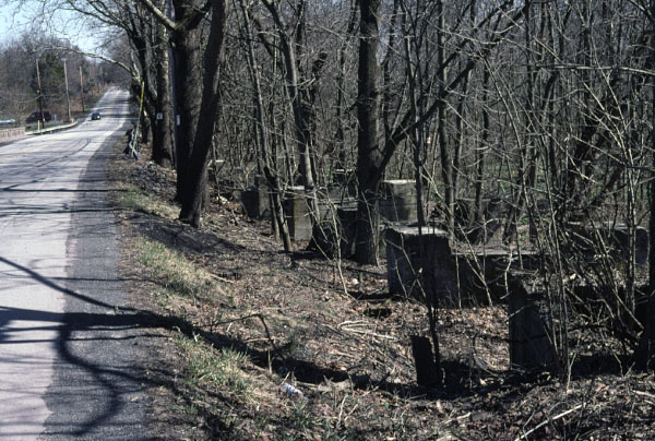 abandoned trolley bridge piers