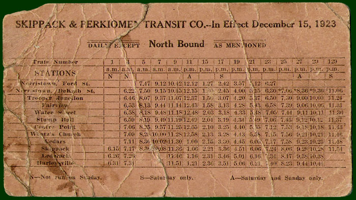 1923 Timetable