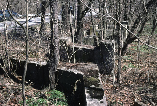 abandoned trolley bridge piers