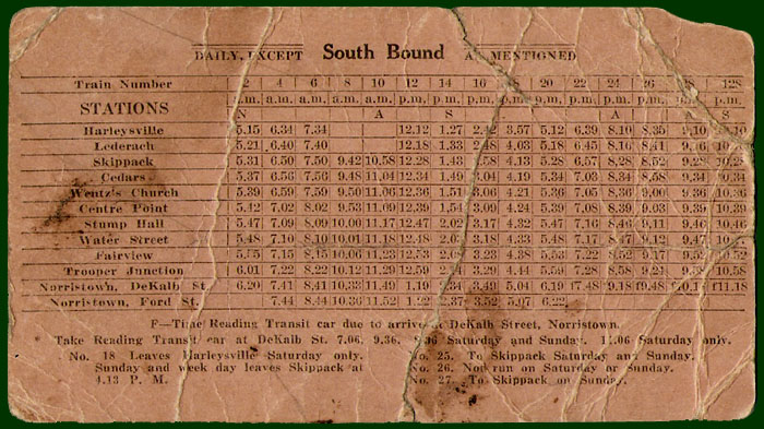 1923 Timetable