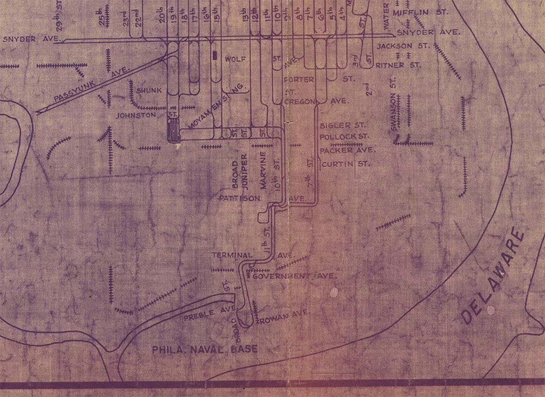 Philadelphia Trolley Tracks 1954 Ptc Track Map